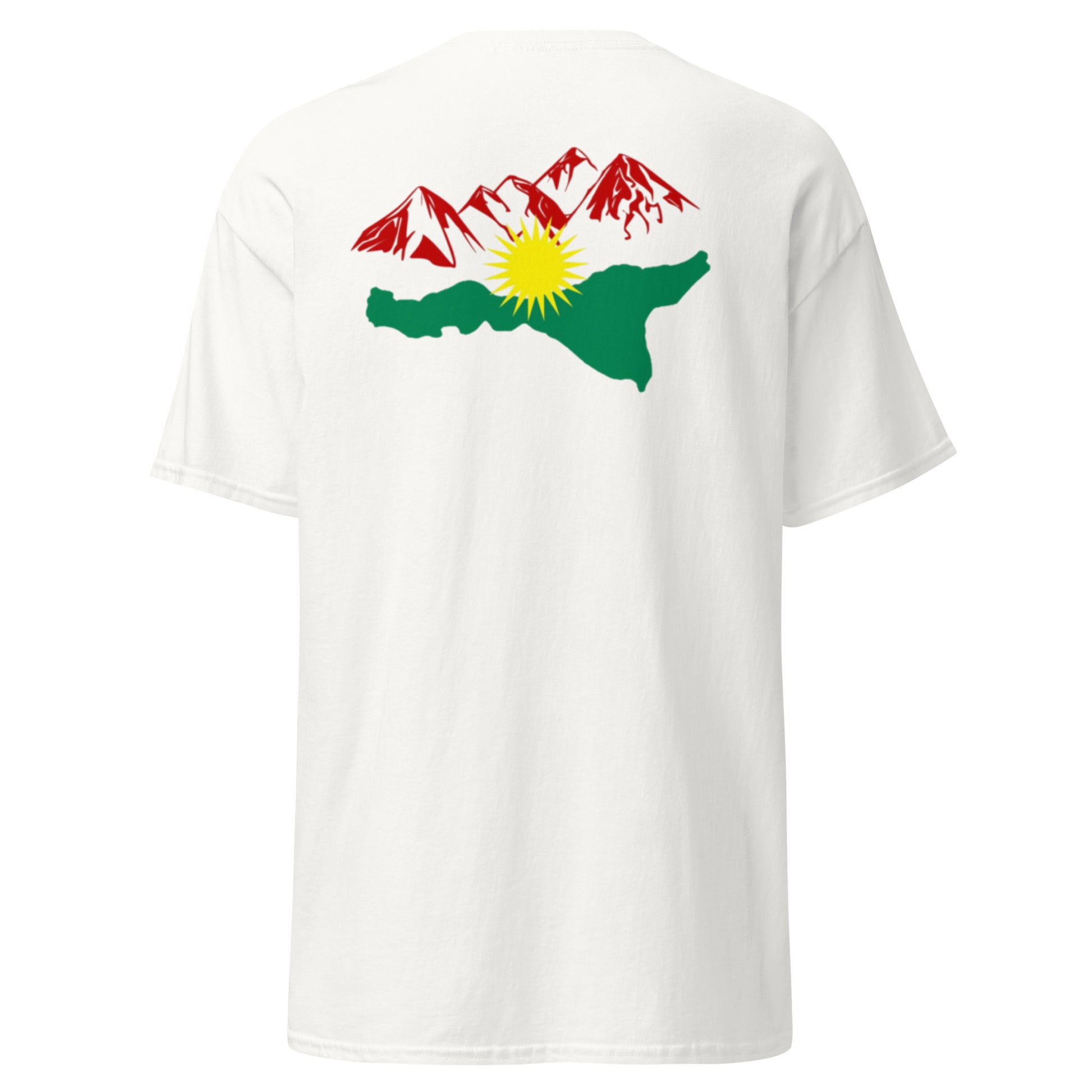 Kurdistan Mountains T-Shirt | Back Side Printing | Kurdish Tee - Kurdish Identity T-Shirt | MarsoniPrint