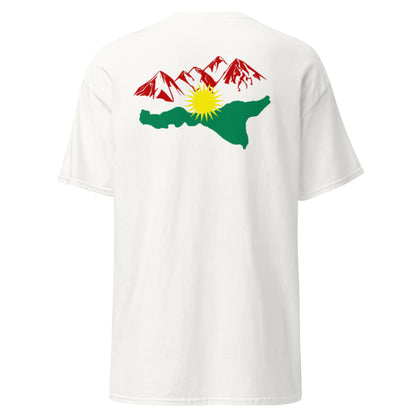 Kurdistan Mountains T-Shirt | Back Side Printing | Kurdish Tee - Kurdish Identity T-Shirt | MarsoniPrint