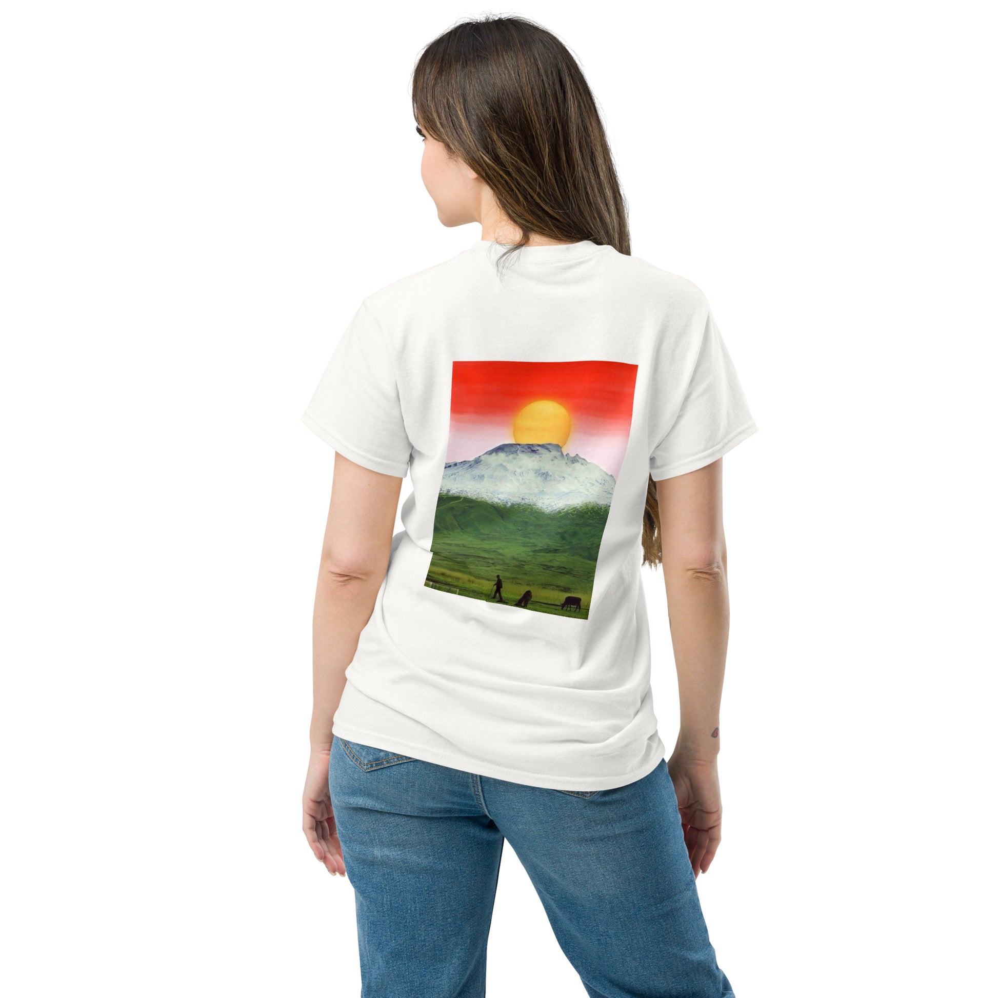 Kurdistan Mountains & Roj T-Shirt | Back Side Printing | Kurdish Tee - Kurdish Identity T-Shirt | MarsoniPrint