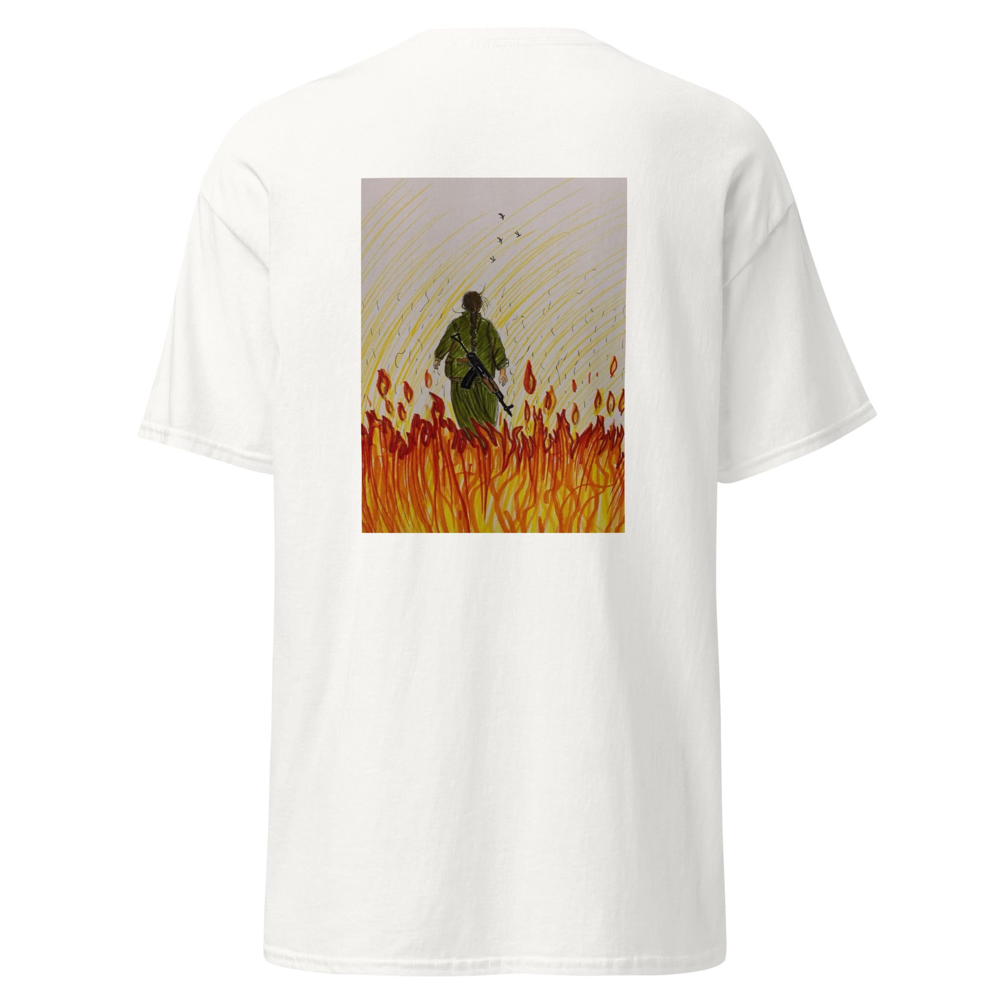 Gerilla T-Shirt | Back Side Printing | Kurdish Warrior Unisex Tee - Kurdish Identity T-Shirt | MarsoniPrint