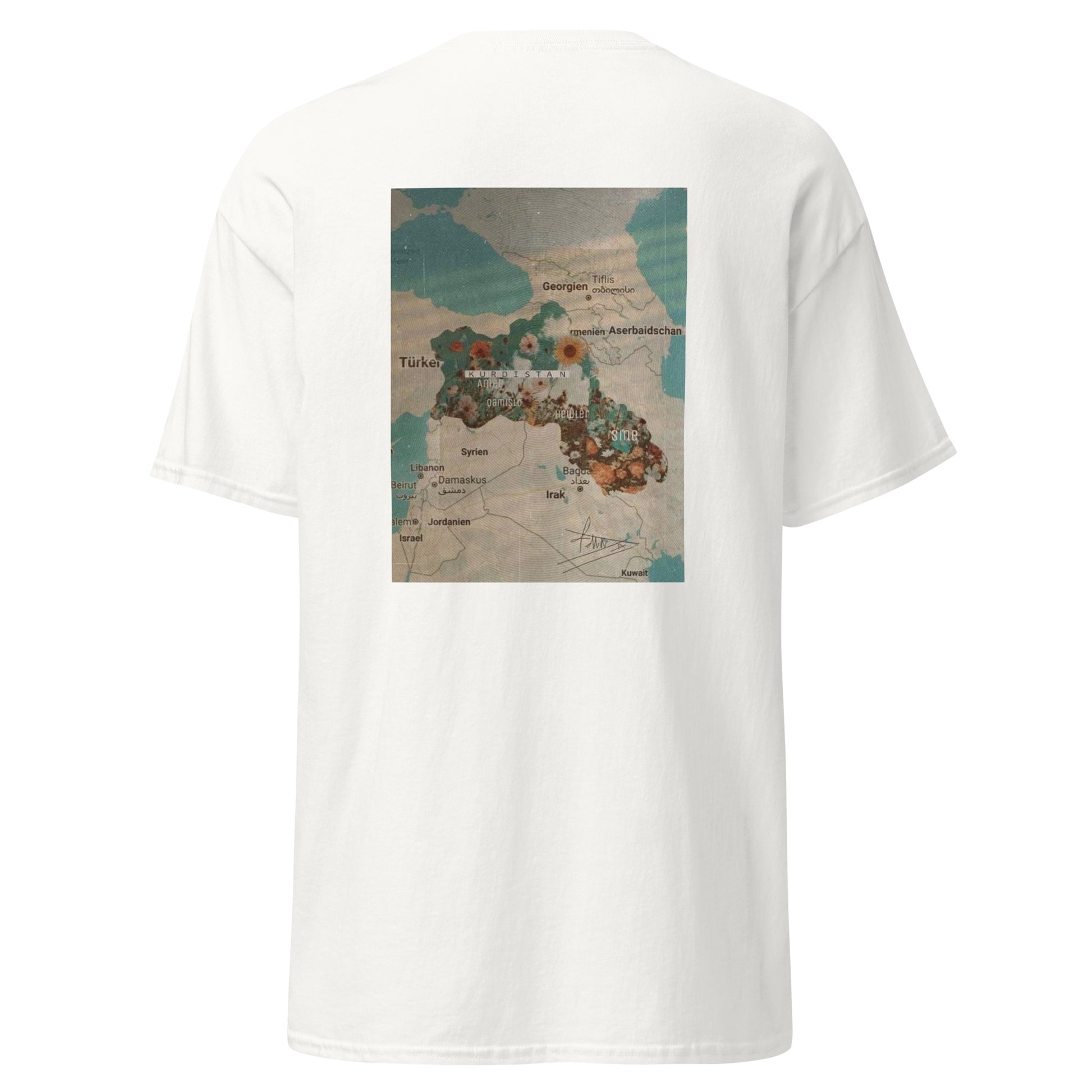 Kurdistan Map T-Shirt | Back Side Printing | Kurdish Unisex Tee - Kurdish Identity T-Shirt | MarsoniPrint
