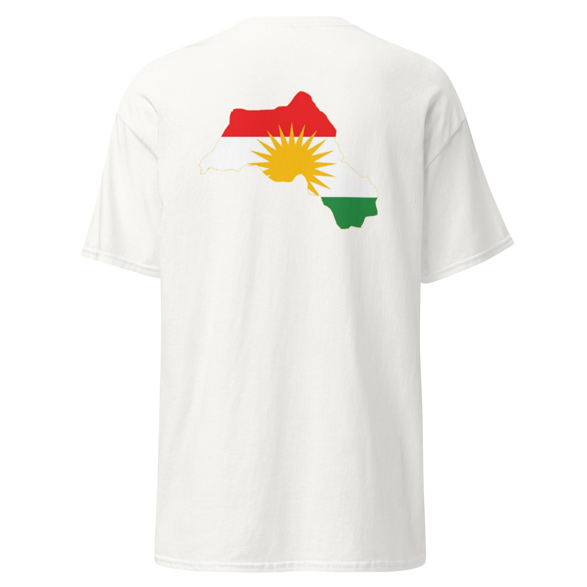 Kurdistan Map T-Shirt | Back Side Printing | Kurdish Unisex Tee - Kurdish Identity T-Shirt | MarsoniPrint