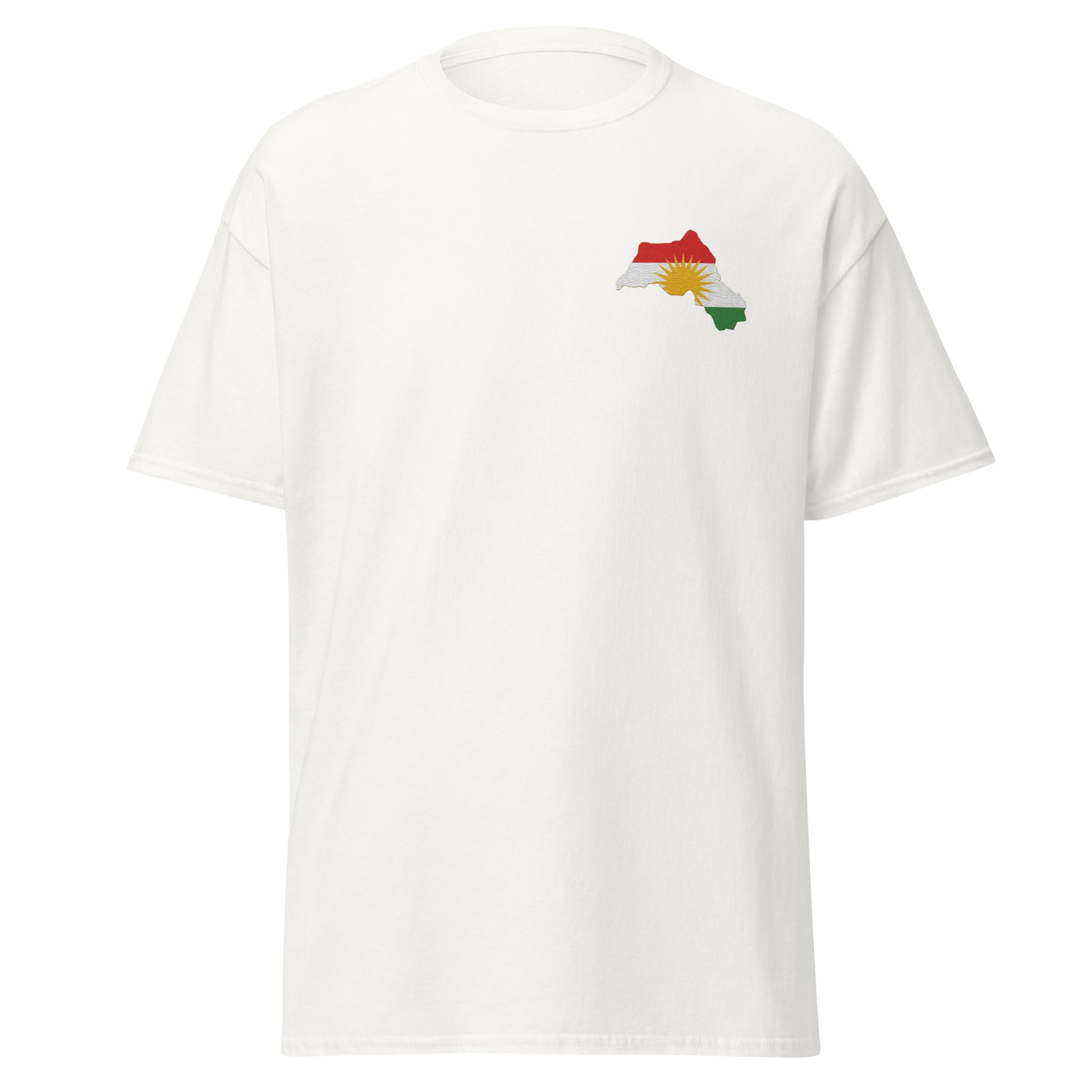 Kurdistan Map Embroidered T-Shirt | Kurdish Unisex Tee - Kurdish Identity T-Shirt | MarsoniPrint