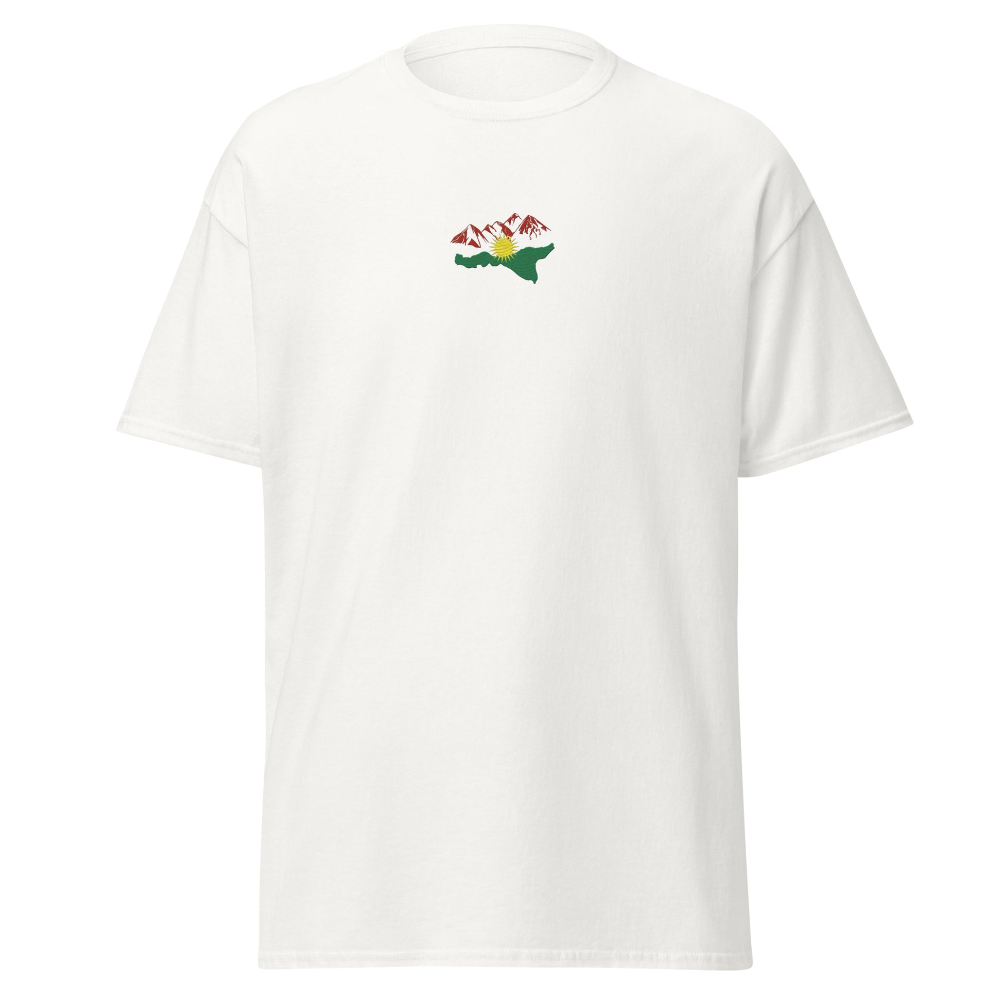 Kurdistan Mountains Embroidered T-Shirt, MarsoniPrint - Kurdish Identity T-Shirt | MarsoniPrint