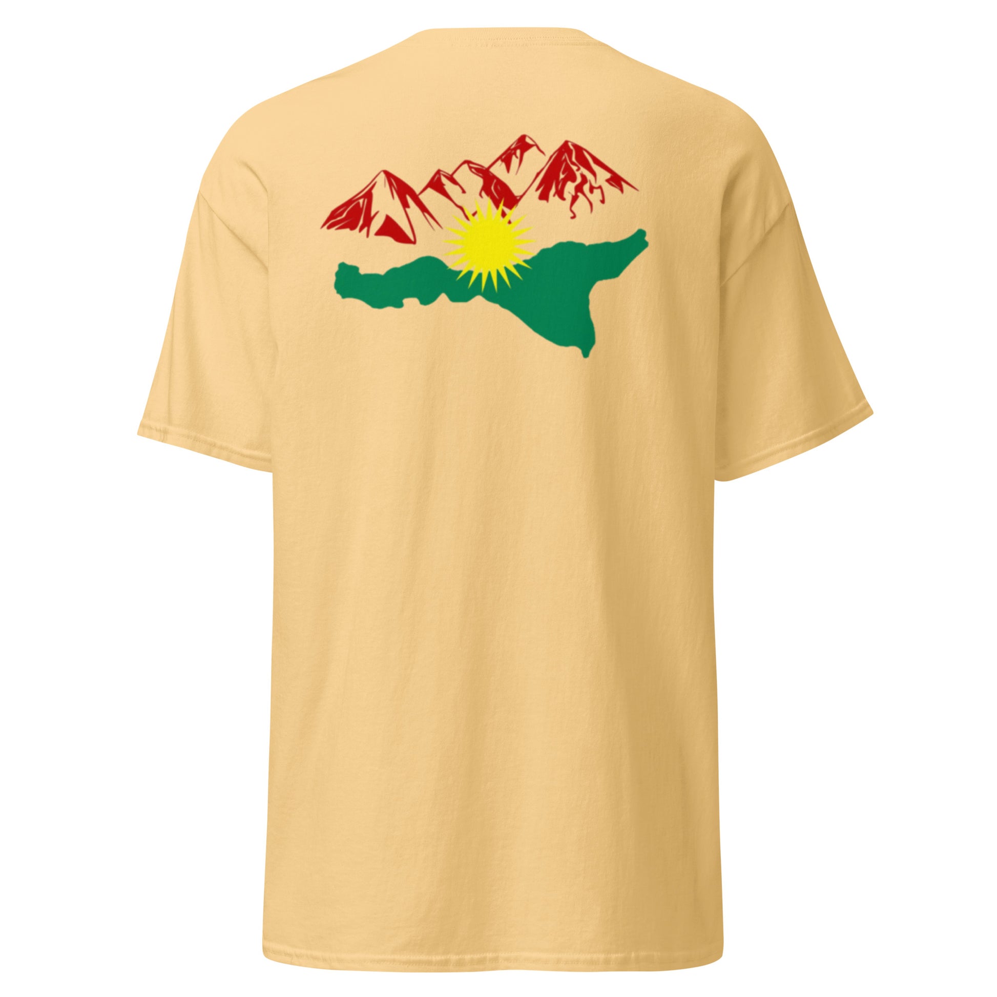 Kurdistan Mountains T-Shirt | Back Side Printing | Kurdish Tee - Kurdish Identity T-Shirt | MarsoniPrint