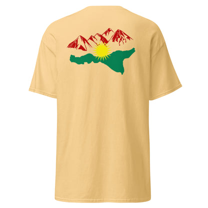 Kurdistan Mountains T-Shirt | Back Side Printing | Kurdish Tee - Kurdish Identity T-Shirt | MarsoniPrint
