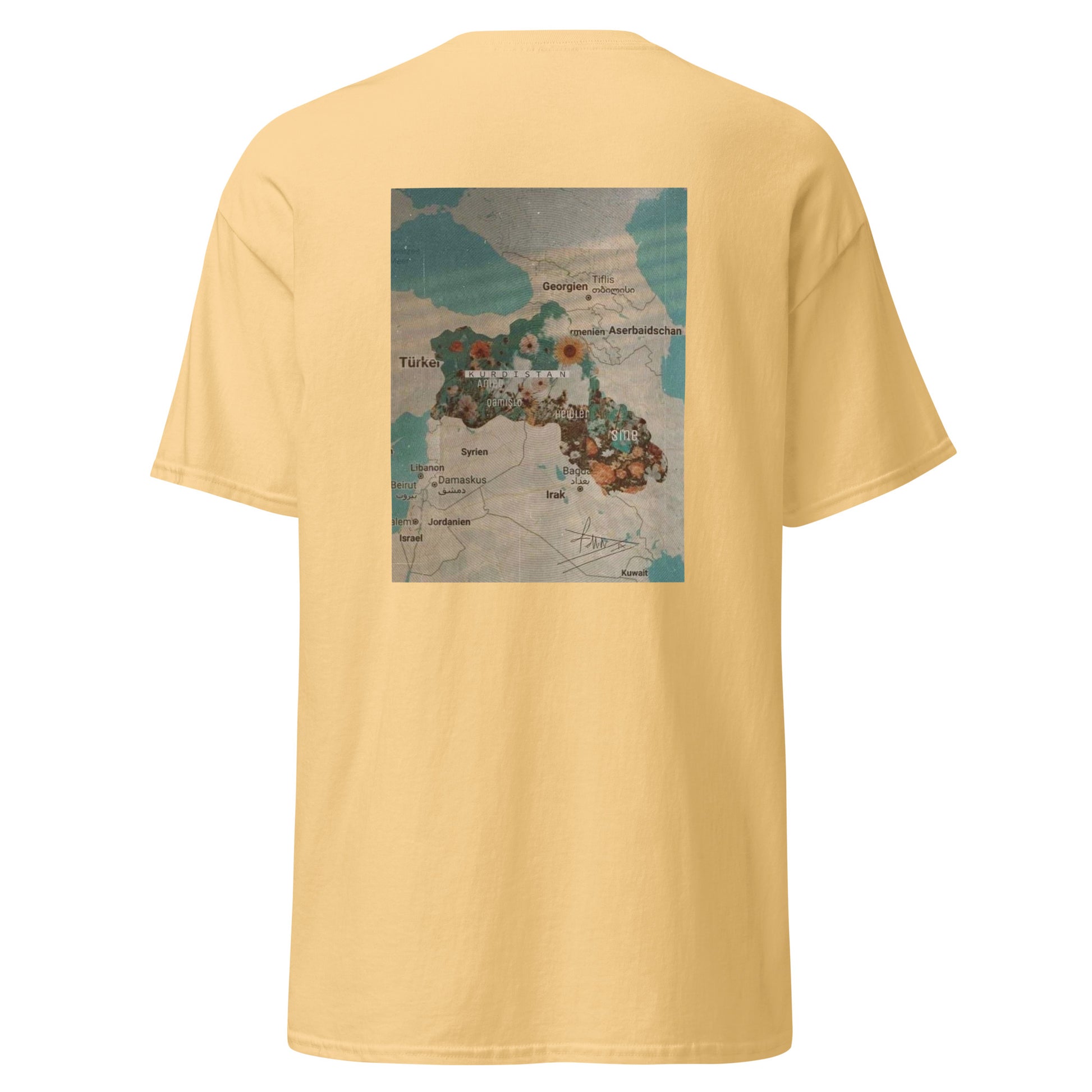 Kurdistan Map T-Shirt | Back Side Printing | Kurdish Unisex Tee - Kurdish Identity T-Shirt | MarsoniPrint