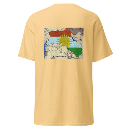 Kurdistan Map T-Shirt | Back Side Printing | Kurdish Unisex Tee - Kurdish Identity T-Shirt | MarsoniPrint